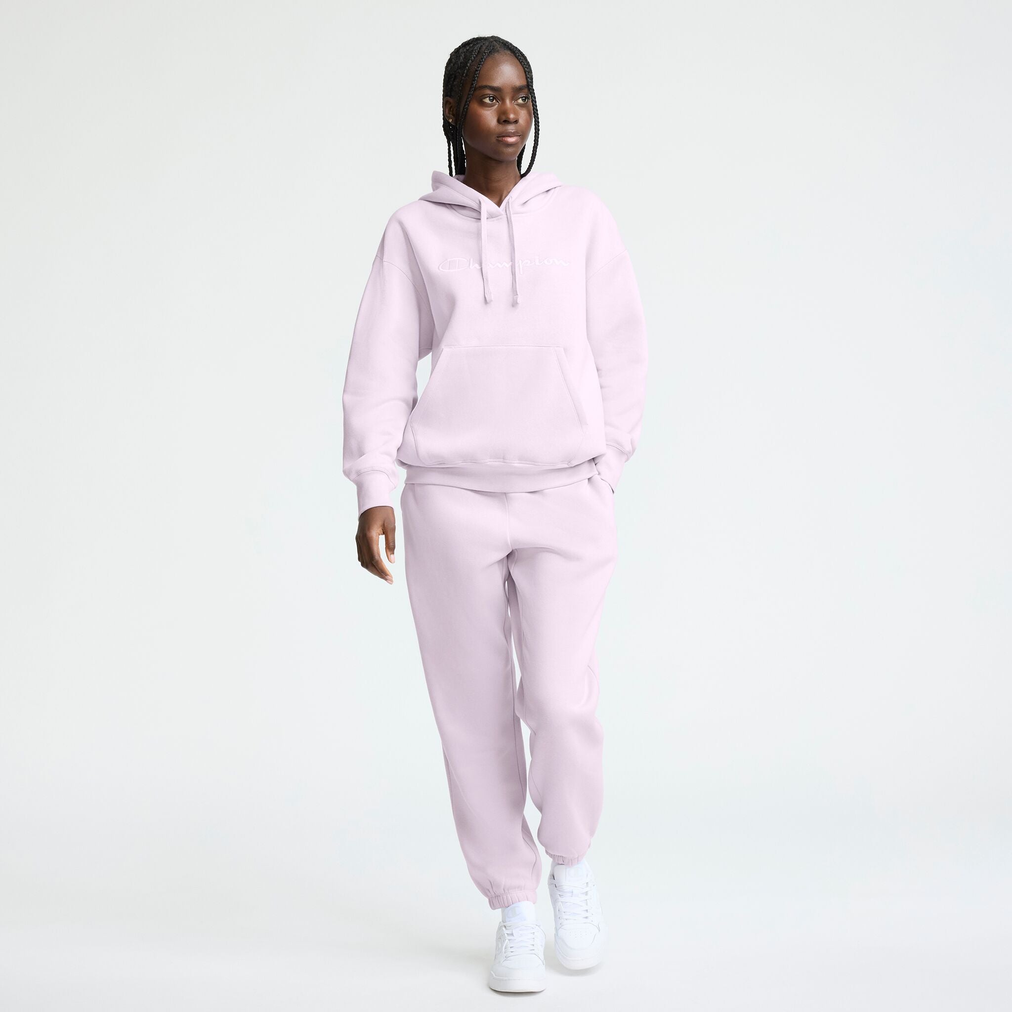 Powerblend Hoodie. Relaxed. Full Embroidered Script Logo - Image 3